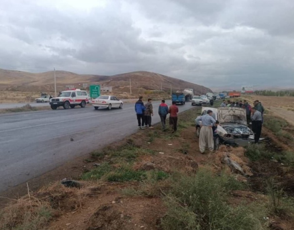واژگونی یک دستگاه خودرو پراید در محور بوکان – میاندوآب