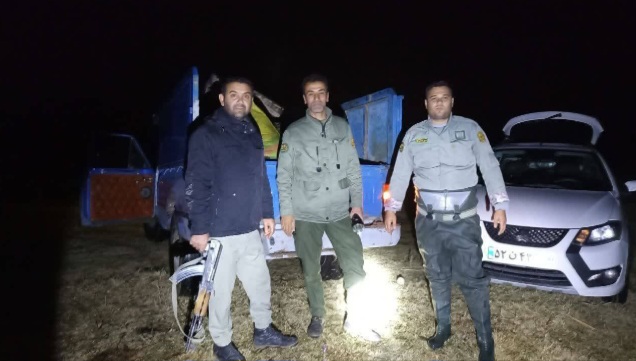 دستگیری شکارچیان غیرمجاز در گشت و کنترل محیط‌بانان شهرستان باروق