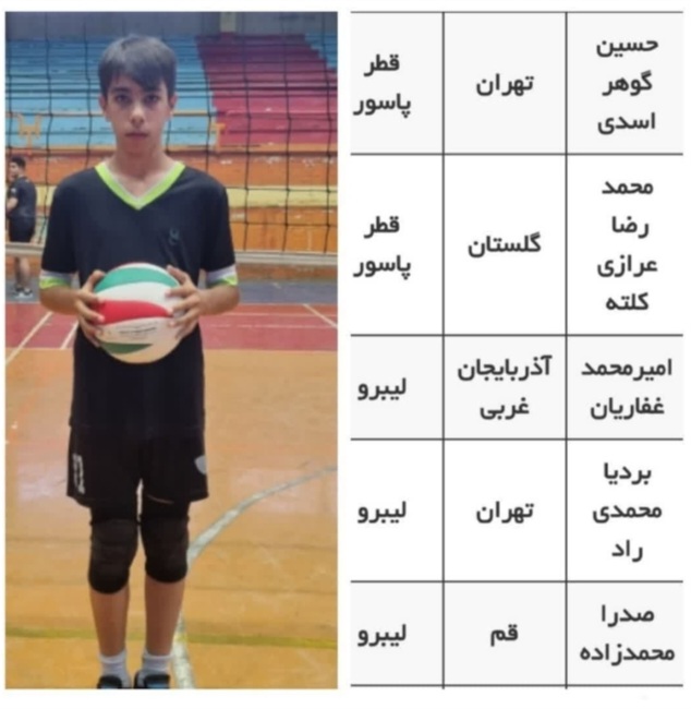 دعوت والیبالیست نوجوان میاندوآبی به اردوی استعدایابی تیم ملی